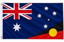 Australian and Aboriginal flag combined  90x150cm picture
