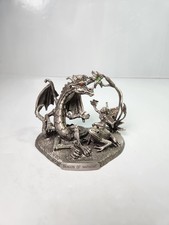 Vintage Rawcliffe Pewter Dragon - Fantasy Figurine Dragon Of Harmony picture