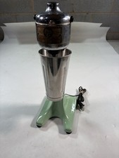 Vintage Hamilton Beach NO 18 Green Art Deco Drink Mixer Stainless TESTED picture