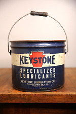 Vintage Keystone Lubricants Oil Can Metal Advertising Wood handle gas station picture