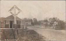 FJ&G Fonda Railroad Crossing Vails Mills New York NY 1900s RPPC Photo Postcard picture