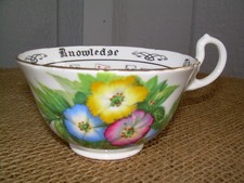 Vtg Aynsley Cup of Knowledge Tea Cup ONLY~ Card Fortune Telling  England~ NICE picture