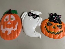 Vintage 1997-99 Paper Magic Group Glow In The Dark Ghost, Cat In A pumpkin 3 Pcs picture