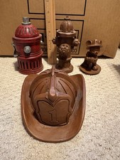 Vintage Red Mill MFG Fireman- Firefighter Themed Figures (3) Fire Hydrant Extra picture