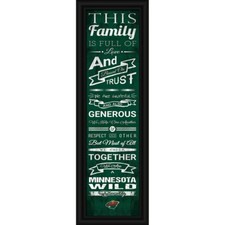 Minnesota Wild Officially Licensed Family Cheer Print Framed 8x24 picture