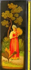 Very Rare LG Fedoskino Hand‑Painted Lacquer Panel 17”X6”/42cm X16cm Signed Box picture