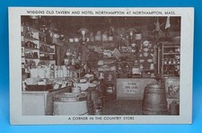 Northampton MA Wiggins Old Tavern Hotel Country Store Vintage Linen Postcard picture