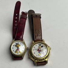 Lot of (2) Vintage Disney Mickey Mouse Wristwatches Not Working As-Is Lorus picture