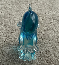 Blue Art Glass Dolphin Figurine Collectible Glass Animal Decor Sculpture picture