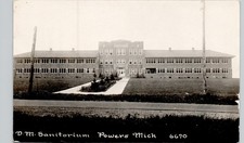 DM SANITORIUM powers mi c1910 postcard michigan real photo rppc insane asylum picture