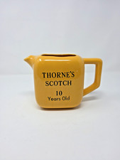 Vintage Thorne’s Scotch Whisky Pub Pitcher Yellow Ceramic 10 Years Old Barware picture