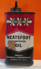 Vintage Triple X XXX Neatsfoot Compound Oil METAL Tin Can EMPTY 68 CENTS NEW picture