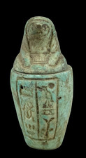 Egyptian Canopic Jar Authentic Ancient Egyptian Antique Rare Statue Figurine BC picture
