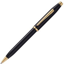 Cross Century II Classic Black w/23kt Gold Trim Ballpoint Pen 412WG-1 picture