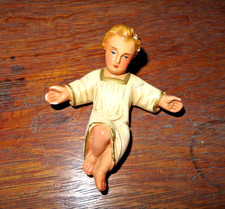 Antique chalk ware ceramic nativity baby jesus statue christmas child religious picture