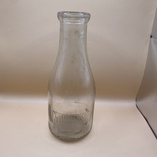 Vintage George D Burnside Dairy Glass Quart Milk Bottle Embossed picture