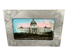 ANTIQUE REVERSE PAINTED STATE CAPITOL ST. PAUL MN SOUVENIR PICTURE w FRAME e1900 picture