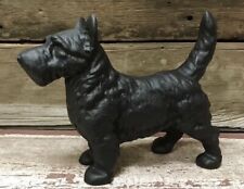 Cast Iron Black Scotty Scottish Terrier Dog Heavy Door Stop, 7.5
