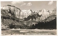 1944 RPPC - Altar Of Sacrifice In Zion National Park In Utah ~ #-10302 picture