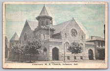 Centenary M.E. Church Lebanon Indiana IN Methodist Episcopal 1921 Postcard picture