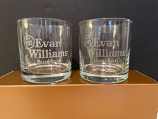 Two (2) Evan Williams Bourbon Whiskey Etched Rocks Glasses - Since 1783 picture