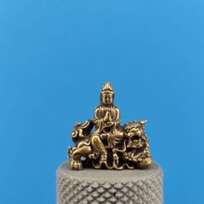 28Mm Brass Guanyin Ornament Guanyin Bodhisattva Buddha Statue Carry The Ornament picture
