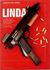 Survival Guide May 1983 LINDA 9mm Pistol Magazine Page Ad Vintage Firearm picture