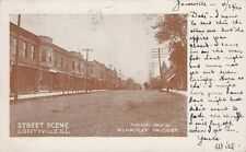 Postcard Street Scene Libertyville Illinois Hackley Druggist Photo 1906 PM VTG picture