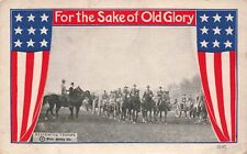 Patriotic Reviewing the Troops For Old Glory WWI Vintage Patriotic Postcard picture