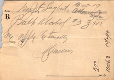 Pencil Prescription Slip c1940s Doctor's Handwritten FOR Form picture