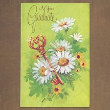 Unused Vintage 1977 ALAN CHIARA American Greetings Graduation Card, Daisies Key picture