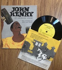 Original 1965 John Henry American Legend Storybook & 7” Vinyl Record Set Lot picture