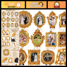 12 Pcs Mini Vintage Gold Picture Frames - Small Resin Decorative Frame Set picture
