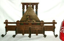 ANTIQUE C.J.O. JUDD CAST IRON BRASS HOOK WALL ART DECO RACK HOLDER EGYPTIAN TUT picture