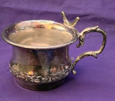 Antique F.B. & Co Quadruple Silver Plate Shaving Mug Cup Razor Rest 30F picture