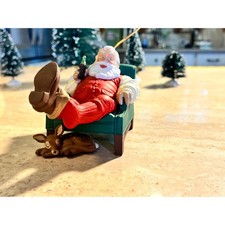 1994 Vintage Coca-Cola Santa Ornament Unisex OS Red Good Relaxing Deer Coke picture