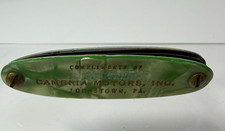 Vintage Cambria Motors Johnstown PA Green Advertising Folding Key Holder picture