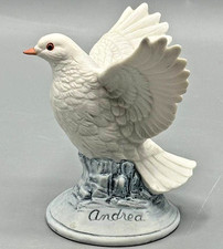 Vintage 1988 Andrea by Sadek White Dove Bisque Porcelain Figurine #8173 Japan picture