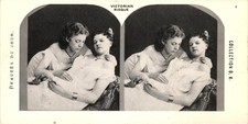 Victorian Risque Stereoview Stereo Classics 1978 Black White Two Women picture