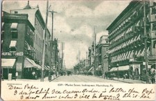  Postcard Market Street facing East Harrisburg PA Pennsylvania c.1901-1907 G-636 picture