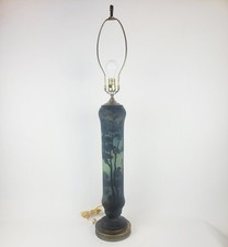 Antique Daum Nancy Cameo Glass Forest Vase Converted to 40