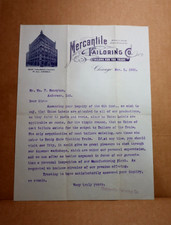 Chicago Mercantile Tailoring Co. Adams & Franklin Sts. Antique Letterhead 1902 picture