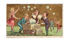 c1890 Victorian Trade Card Lavine Chemical Works, Soaps, Blowwing Bubbles picture