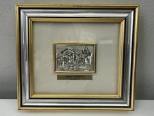 Vintage Roma Sparita Via Giulia Silver 925 Gold Leaf Italian Framed Art picture