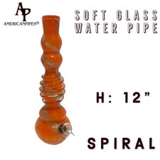 12” Spiral Water Pipe/ Heavy Soft glass Pipes By INHALE & AmericanPipes picture