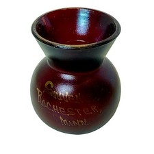 ROCHESTER MINNESOTA MN ANTIQUE Ruby Red Flash Souvenir Glass VASE TRINKET picture