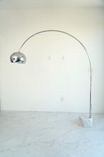 Large Mid Century Italian Arco / Arc  Chrome & Marble Floor Lamp picture