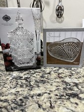 Godinger Shannon Crystal- NIB - Brunswick Covered Stacking Box & Heart Tray picture