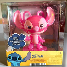 Disney Stitch Large Collectible Figure Bobble Head Angell Iridescent Pink Finish picture