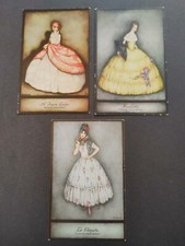 Lot (3) Artist Signed Jennie Harbour Fashion Spanish Lady Tuck serie 3801  picture